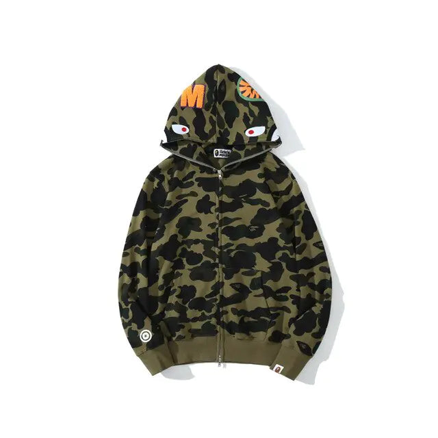 Camo bape Shark Hoodie's