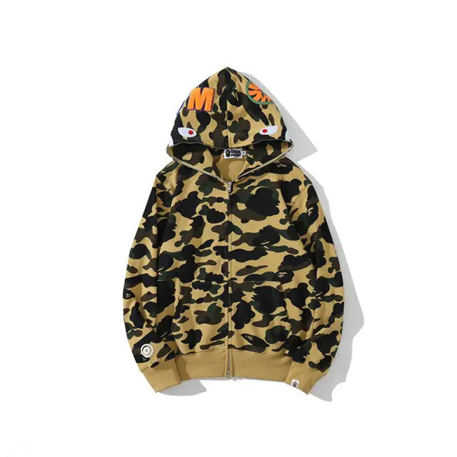 Camo bape Shark Hoodie's