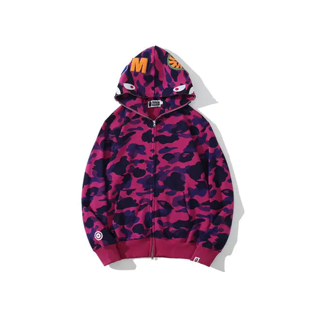 Camo bape Shark Hoodie's