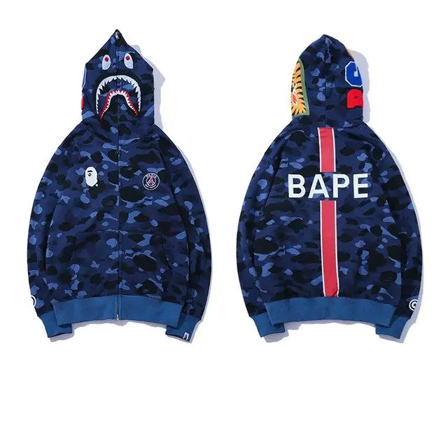 Camo bape Shark Hoodie's