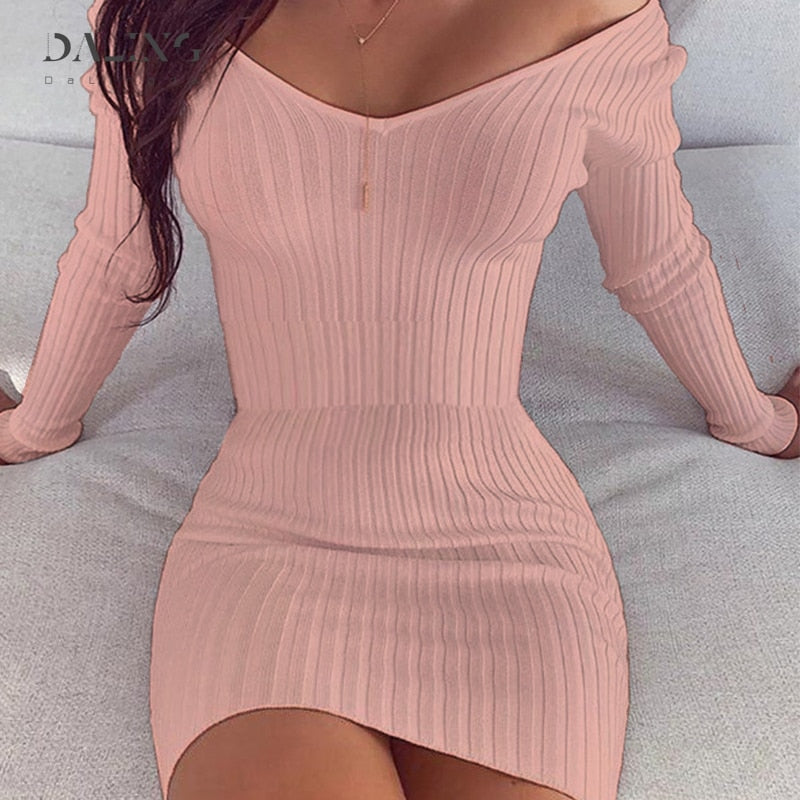 Warm & stylish Off Shoulder Sweater Dress