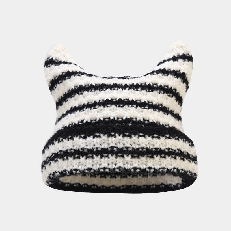 Striped Knitted Beanie