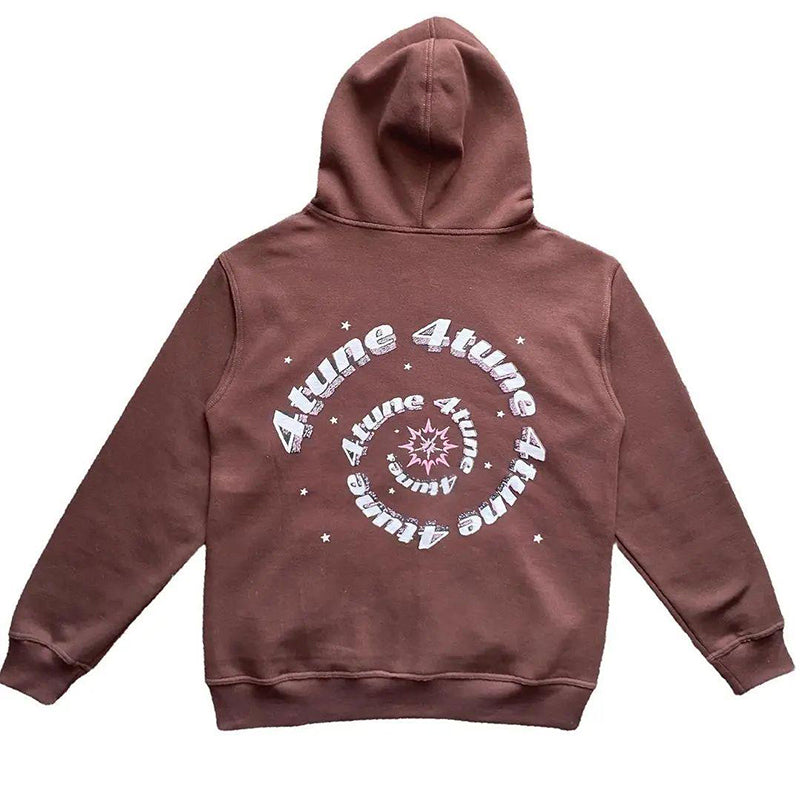 graphic print Zip up Hoodie